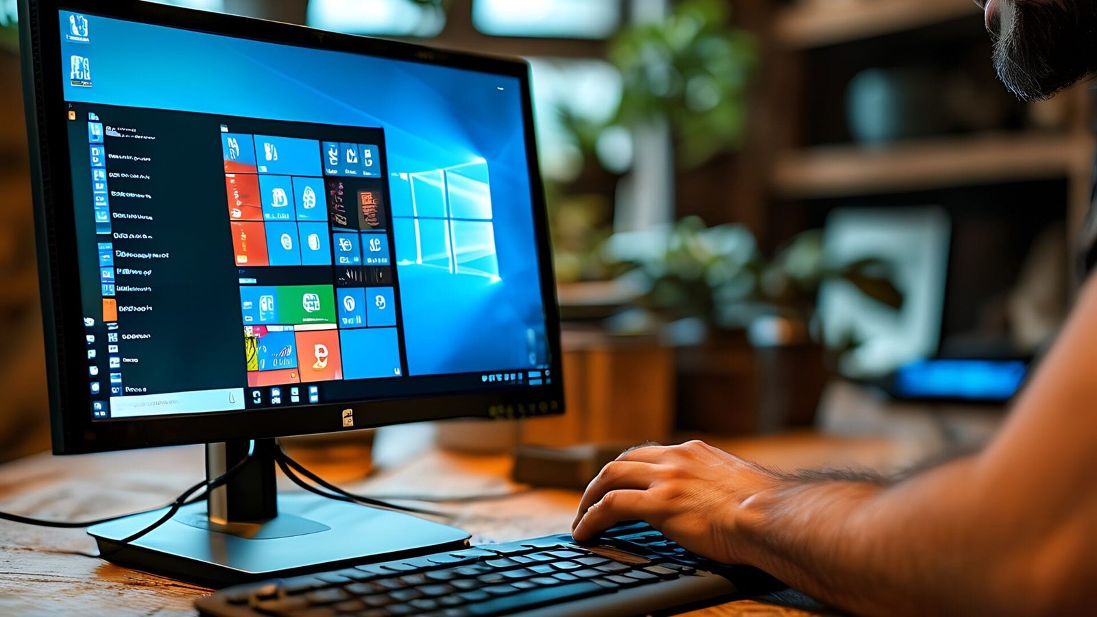 IT technician managing software applications on business computers
